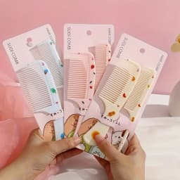 Fruit Pattern Comb Set - Durable ABS Plastic Handle, Mouse Tail Comb for Smooth Styling, Suitable for All Hair Types
