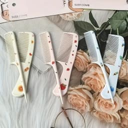 Fruit Pattern Comb Set - Durable ABS Plastic Handle, Mouse Tail Comb for Smooth Styling, Suitable for All Hair Types
