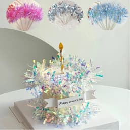 5/20Pcs Birthday Glitter Cake Topper Colorful Fireworks Tassels Cupcake Topper Wedding Baby Shower Baking Dessert Cake Decor