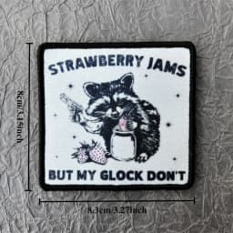 STRAWBERRY JAMS BUT MY GLOCK DON'T Patch Tactical Morale Badge printed Armband Hook Loop Patches Clothes Backpack Sticker