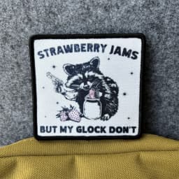 STRAWBERRY JAMS BUT MY GLOCK DON'T Patch Tactical Morale Badge printed Armband Hook Loop Patches Clothes Backpack Sticker