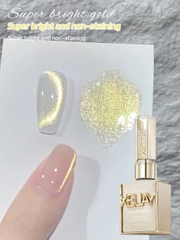 15ml Snow Pear Crushed Ice Cat Eye Gel Nail Polish,  Shiny Bubble-Free UV/LED Quick-Drying Gel Suitable For Nail Art DIY Design