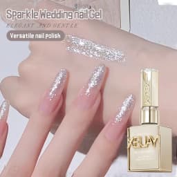 15ml Snow Pear Crushed Ice Cat Eye Gel Nail Polish,  Shiny Bubble-Free UV/LED Quick-Drying Gel Suitable For Nail Art DIY Design