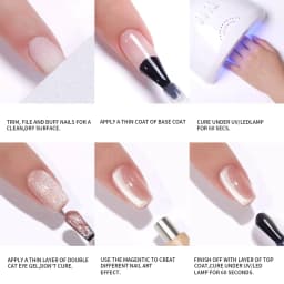 15ml Snow Pear Crushed Ice Cat Eye Gel Nail Polish,  Shiny Bubble-Free UV/LED Quick-Drying Gel Suitable For Nail Art DIY Design