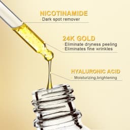 Niacinamide Face Serum 24K Gold Hyaluronic Acid Essence Whitening Dark Spot Corrector Facial Serum Skin Care Products