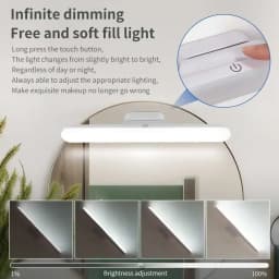 LED Makeup Light Rechargeable Magnetic Eye Protection Mirror Lamp Touch Wall Lights 30CM For Selfie Wardrobe Bathroom Lighting