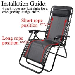 4Pcs/set Reclining Chair Replacement Repair Cord Kit Sun Loungers Fixing Elastic Cord Rope
