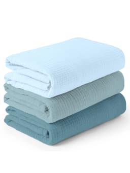 3PCS/set Soft Breathable Newborn Baby Receiving Blanket Muslin Swaddle Blankets
