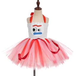 Toy Forky Costume Kids Birthday Party Tulle Princess Tutu Dress for Girls Halloween Carnival Cartoon Character Dress Up Clothes