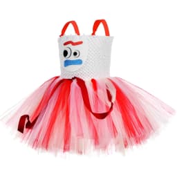 Toy Forky Costume Kids Birthday Party Tulle Princess Tutu Dress for Girls Halloween Carnival Cartoon Character Dress Up Clothes