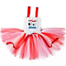 Toy Forky Costume Kids Birthday Party Tulle Princess Tutu Dress for Girls Halloween Carnival Cartoon Character Dress Up Clothes