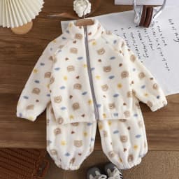 Autumn Winter Kids Thick Fleece Pajama Sets Korean Cartoon Toddler Girls Fashion Plush Warm Outfits 1-4Y Boys Home Wear Suit