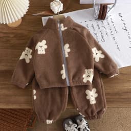 Autumn Winter Kids Thick Fleece Pajama Sets Korean Cartoon Toddler Girls Fashion Plush Warm Outfits 1-4Y Boys Home Wear Suit