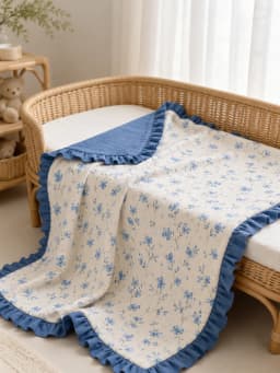 1PCS Soft Breathable Newborn Swaddle Blanket with Lace Edge Versatile Baby Wrap for Carriage Cover And Nursery Room Blanket Suit