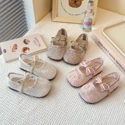 2026 Summer Kids Shoes Girls Sandals Lace Floral Princess Shoes Children Soft Sole Flat Party Dress Breathable Shoes