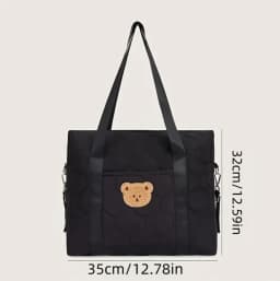 Large Capacity Portable Shoulder Crossbody Bag - Black Parent Bag for Going Out Storage