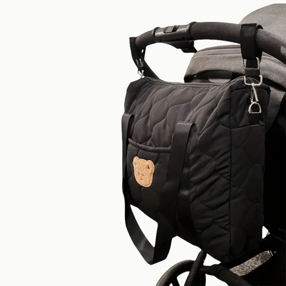 Large Capacity Portable Shoulder Crossbody Bag - Black Parent Bag for Going Out Storage
