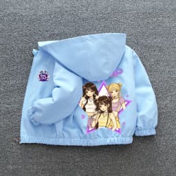 K-pop Idol Print Hooded Jacket for Girls 2026 New Spring Autumn Children Waterproof Windbreaker Coat Kids Daily Casual Outerwear