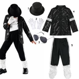 Kids Cosplay Dance Star Costume Set Red Printed 80s 90s Stage Party Outfit Boy Girl Clothing Children Moonwalk Costume