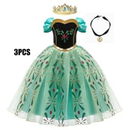 Full Printing Kids Cosplay Anna Princess Costume Fancy Birthday Carnival Party Prom Dress Toddler Role Play Clothing Outfits