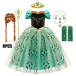 Full Printing Kids Cosplay Anna Princess Costume Fancy Birthday Carnival Party Prom Dress Toddler Role Play Clothing Outfits