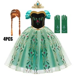 Full Printing Kids Cosplay Anna Princess Costume Fancy Birthday Carnival Party Prom Dress Toddler Role Play Clothing Outfits
