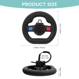 Baby Stroller Steering Wheel Toy, Musical Simulation Driving Toy with Horn Sound, Adjustable Mount 360° Rotatable Toddler Preten