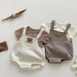 Summer Baby Clothes Set Cute Bear Print Baby Overalls 0-24 Months