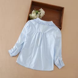 Girls Ruffle Collar Shirt 5-12 Years Long Sleeve 100% Cotton Kids School Uniform Blouse Polyester Children Daily Tops