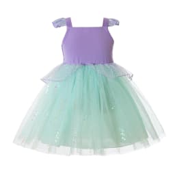 Kids Girls Mermaid Princess Fancy Costume Purple Green Tulle Dress for Carnival Birthday Halloween Cosplay Role‑Play Outfit