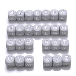 50Pcs Silicone Alphabet Letter Beads 12mm Square Alphabet Spacer Bead For Jewelry Making Pacifier Chain Name Teether Bulk