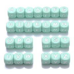 50Pcs Silicone Alphabet Letter Beads 12mm Square Alphabet Spacer Bead For Jewelry Making Pacifier Chain Name Teether Bulk