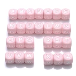 50Pcs Silicone Alphabet Letter Beads 12mm Square Alphabet Spacer Bead For Jewelry Making Pacifier Chain Name Teether Bulk