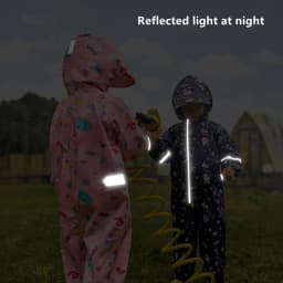 1-12 Years Old Cartoon Dinosaur Waterproof Jumpsuit Raincoat Hooded Kids One-Piece Rain Coat Tour Children Rain Gear Suit