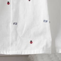 Girls White Cotton Long Sleeve Shirt Ladybug Print Peter Pan Collar Blouse with Bow Decor Casual Top for Kids 2-6 Years