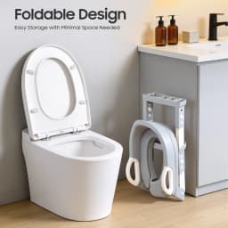 Foldable Kids Toilet Trainer Seat with Step, 6-Level Adjustable Toddler Toilet Seat with Non-Slip Pedals for V/U/O Toilets