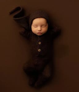2pc/set Baby Outfits Newborn Photography Props Romper Bear Jumpsuit Crochet Hat Wool Baby Boy Girl Animal Photo Prop