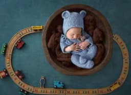 2pc/set Baby Outfits Newborn Photography Props Romper Bear Jumpsuit Crochet Hat Wool Baby Boy Girl Animal Photo Prop