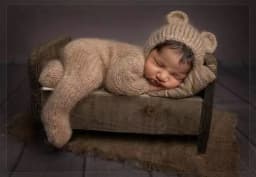 2pc/set Baby Outfits Newborn Photography Props Romper Bear Jumpsuit Crochet Hat Wool Baby Boy Girl Animal Photo Prop