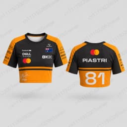 2026 Trendy Summer Women Piastri 81 Racing Jersey Crop Top INS Style Short Sleeve Y2K Streetwear Fashion Kids/Adult Tee