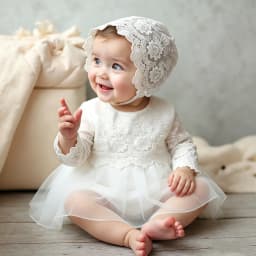 Newborn Photography Princess Outfit BabyGirl White Lace Tulle Dress with Hat Newborn Infant Christening Gown Photo Shoot Outfit
