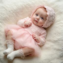 Newborn Photography Princess Outfit BabyGirl White Lace Tulle Dress with Hat Newborn Infant Christening Gown Photo Shoot Outfit