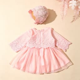 Newborn Photography Princess Outfit BabyGirl White Lace Tulle Dress with Hat Newborn Infant Christening Gown Photo Shoot Outfit