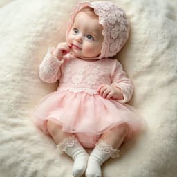 Newborn Photography Princess Outfit BabyGirl White Lace Tulle Dress with Hat Newborn Infant Christening Gown Photo Shoot Outfit