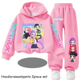 Huntrx Mira Rumi Zoey Kids Fashion Cartoon Print 2pcs Hoodie+Pants Sportsuits Casual Outfits Clothes for 2-13 Years Boys Girls