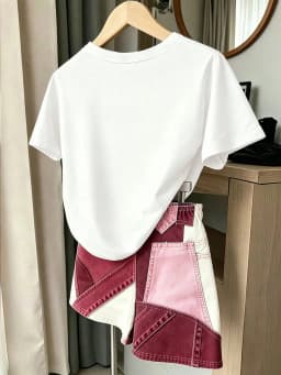 Girls' Summer Casual Outfit, Children's Bow Print Set, Loose Short-Sleeve Top + Printed Shorts Two-Piece Set, Suitable for Kids over 3 Years Old, Versatile Clothing