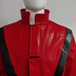 New Red Boys Handsome Fashion Jacket Michael Jackson Same Style Hip-Hop Leather Jacket Holiday Party Children's Clothing