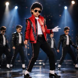 New Red Boys Handsome Fashion Jacket Michael Jackson Same Style Hip-Hop Leather Jacket Holiday Party Children's Clothing
