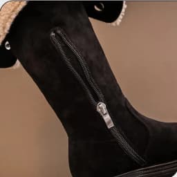 Children Comfortable Over-Knee High Fashion Boots Girl's Foldable Thick Heel Rough Texture Round Toe Korean Autumn Pure Color