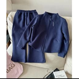 2026 New Fashion Baby Girls 2PCS/Set Sports Clothes Solid Color Zipper Jacket Tops Flared Pants Suit For Spring Autumn Kids